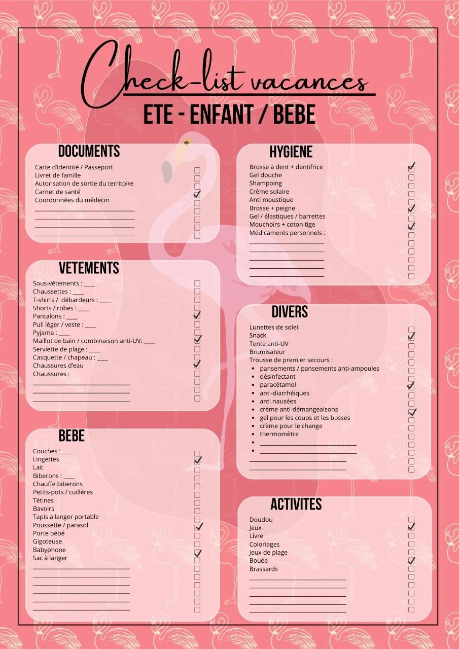 Checklist voor zomervakantie, herbruikbaar voor volwassenen of kinderen - Nooit meer vergeten! – photo 5